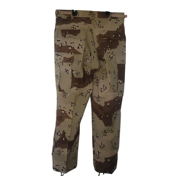 Desert Camouflage Military Pants W/‎ Adjustable Waist & Drawstring Cuffs - Picture 5 of 8